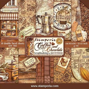 Набор бумаги для скрапбукинга Stamperia SBBL144 "COFFEE AND CHOCOLATE", 30,5х30,5 см